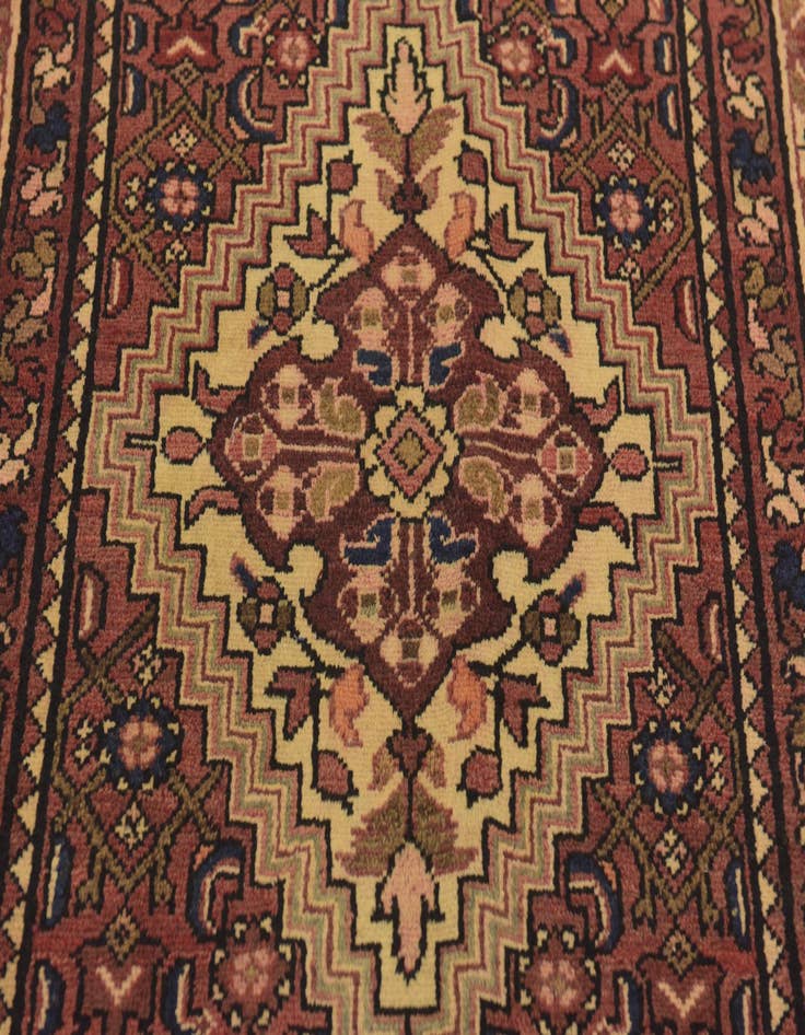 Detail image of 3' 6 x 10' 4  Hand Knotted Hossainabad Persian Wool Runner Rug