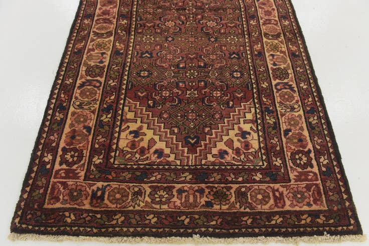 Detail image of 105cm x 315cm anudado a mano Hossainabad Alfombra Persa Lana Pasillera