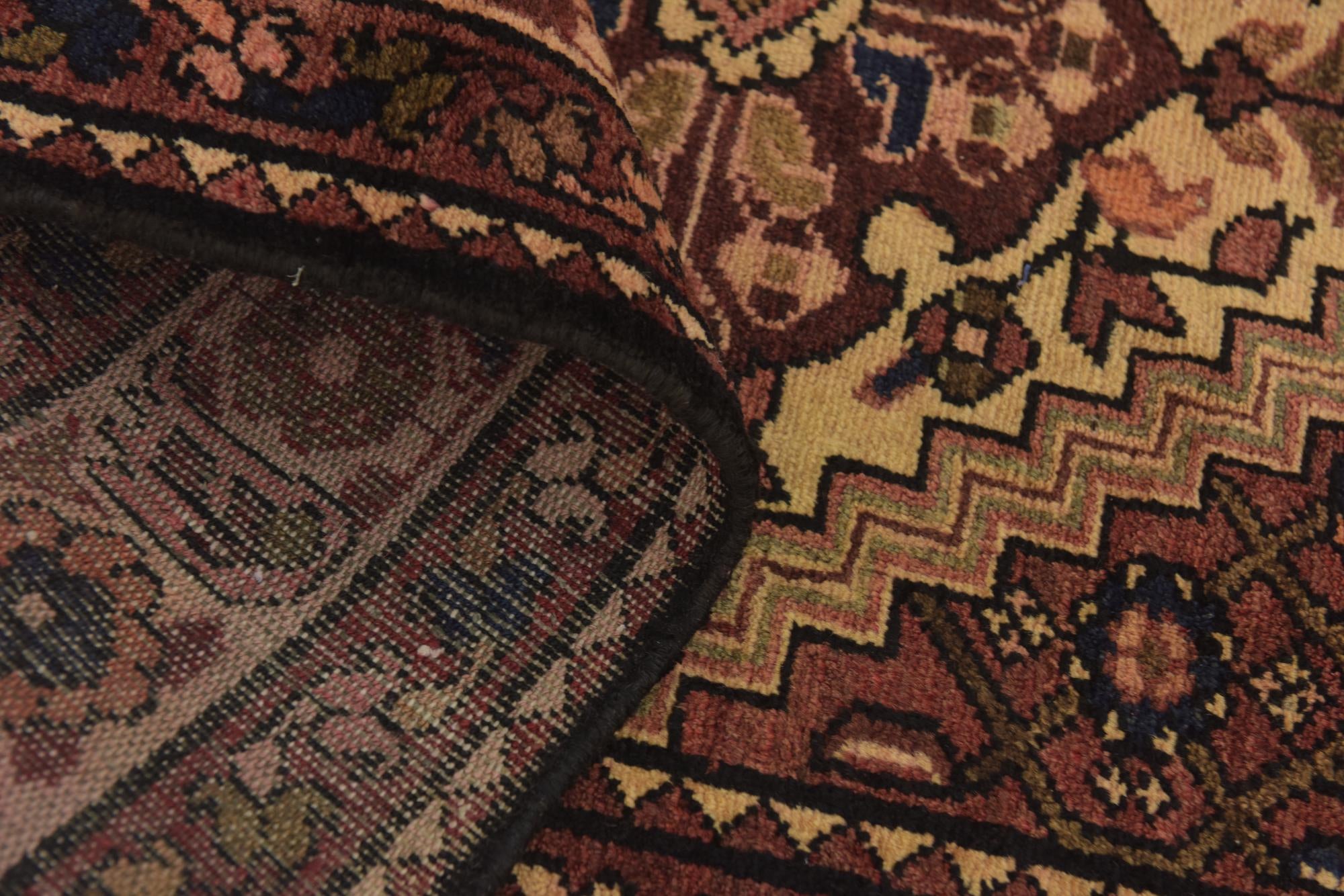 105cm x 315cm anudado a mano Hossainabad Alfombra Persa Lana Pasillera