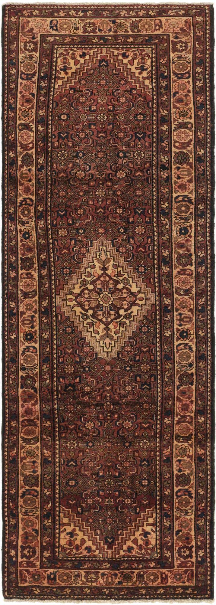 105cm x 315cm anudado a mano Hossainabad Alfombra Persa Lana Pasillera