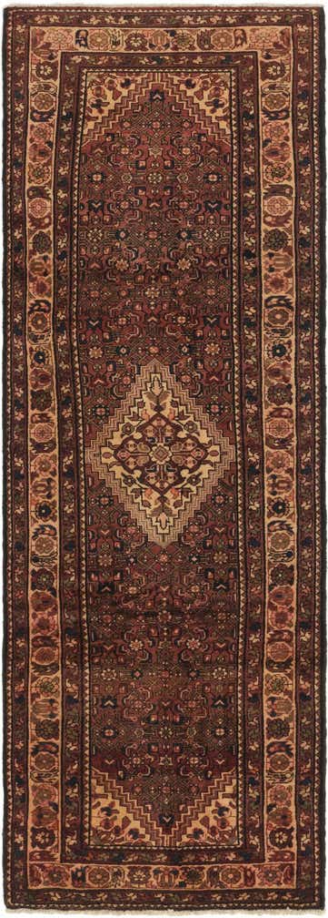 105cm x 315cm anudado a mano Hossainabad Alfombra Persa Lana Pasillera