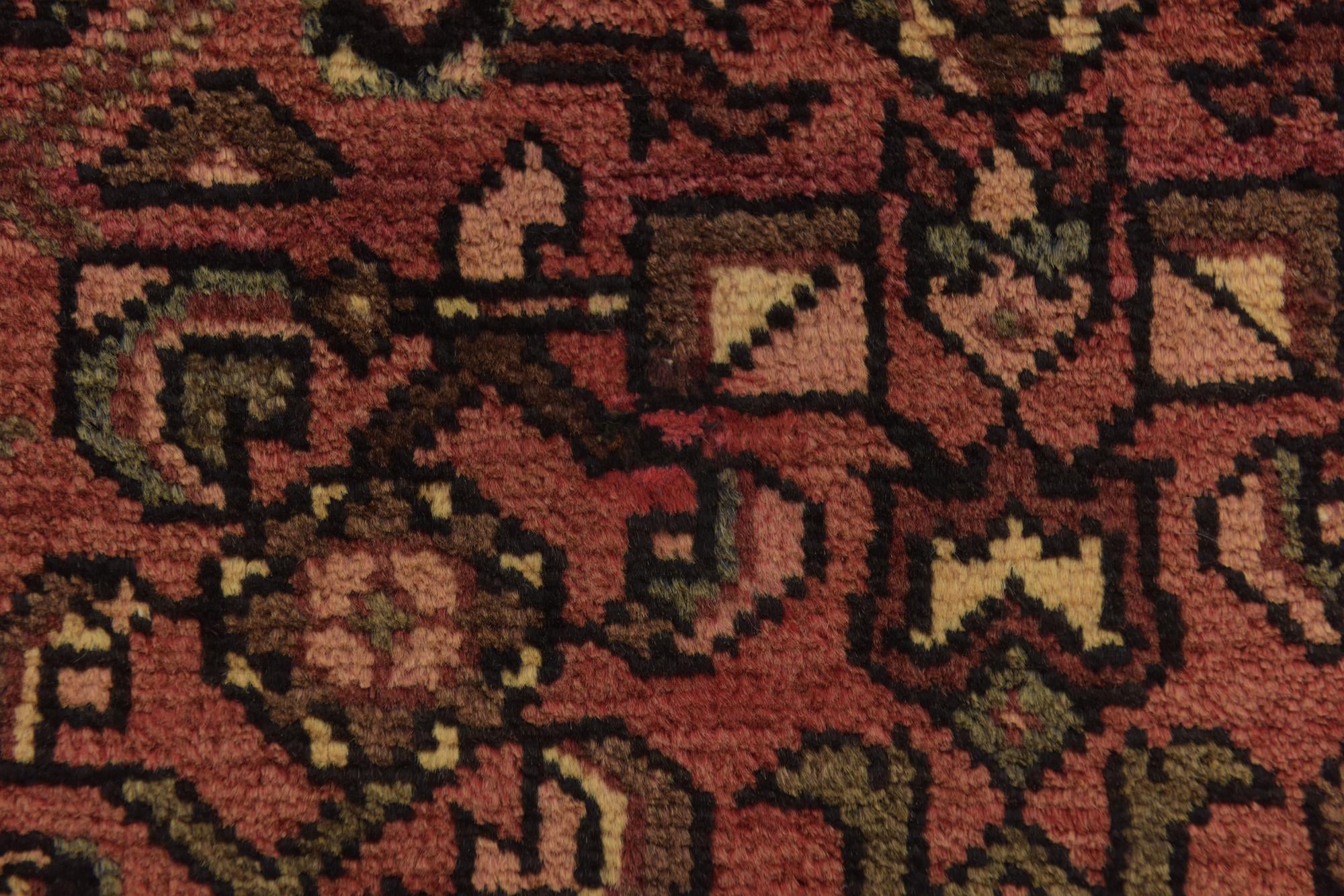 3' 10 x 10' 7 Hand Knotted Hossainabad Persian Wool Runner Rug