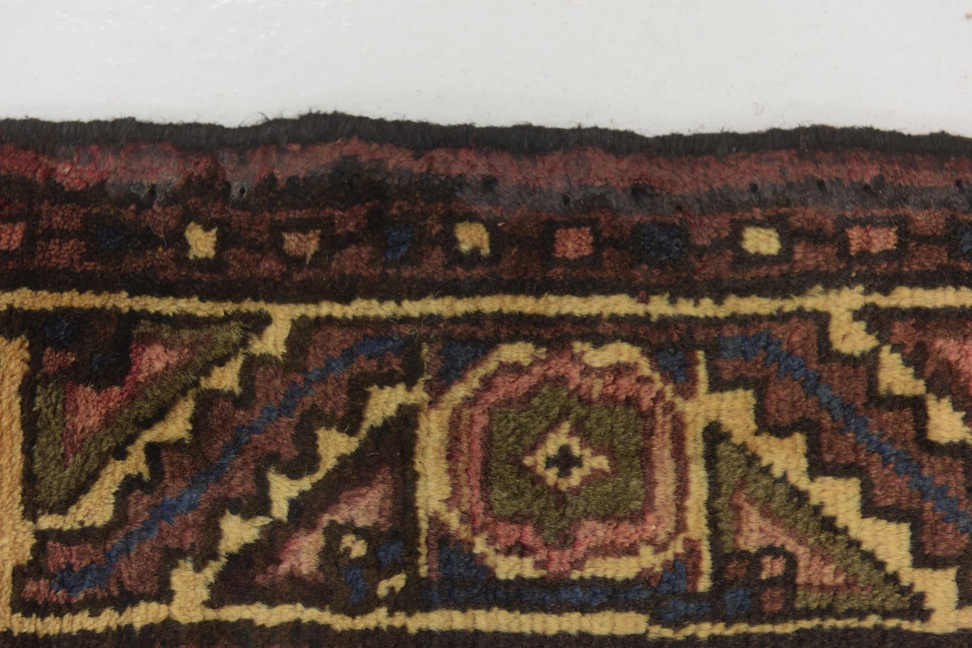 3' 10 x 10' 7 Hand Knotted Hossainabad Persian Wool Runner Rug