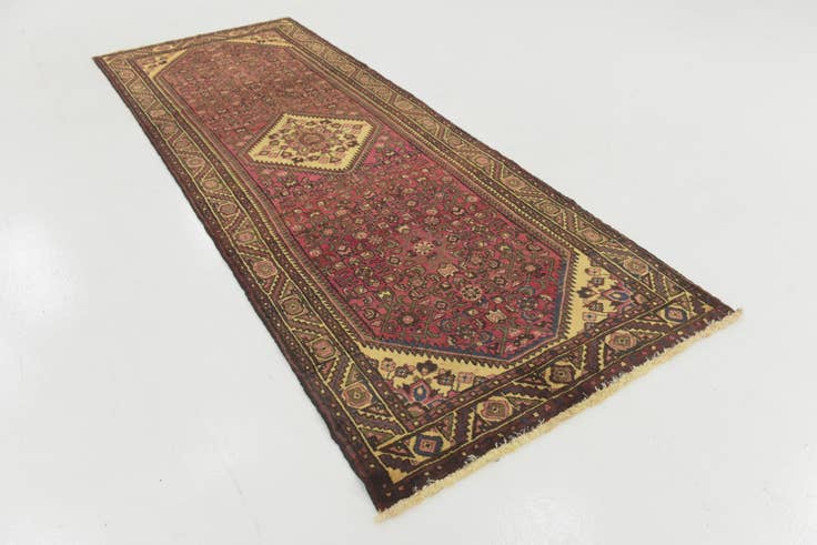 Detail image of 3' 10 x 10' 7 Hand Knotted Hossainabad Persian Wool Runner Rug