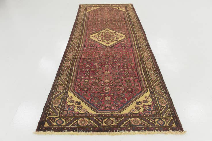 Detail image of 3' 10 x 10' 7 Hand Knotted Hossainabad Persian Wool Runner Rug