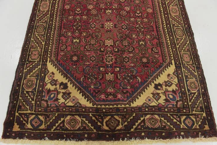 Detail image of 3' 10 x 10' 7 Hand Knotted Hossainabad Persian Wool Runner Rug