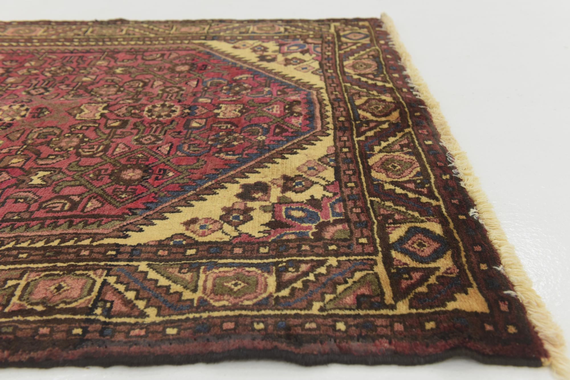 3' 10 x 10' 7 Hand Knotted Hossainabad Persian Wool Runner Rug