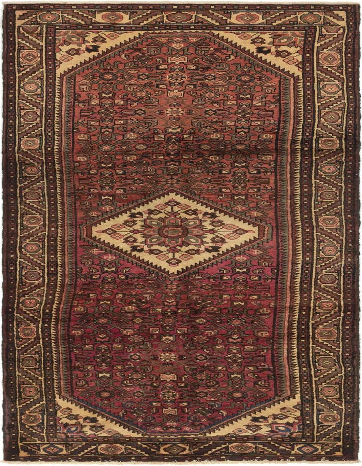 Detail image of 3' 10 x 10' 7 Hand Knotted Hossainabad Persian Wool Runner Rug