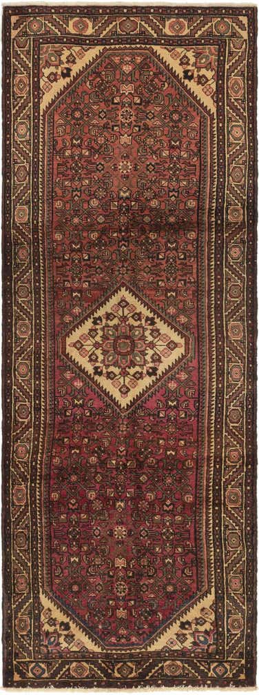 3' 10 x 10' 7 Hand Knotted Hossainabad Persian Wool Runner Rug