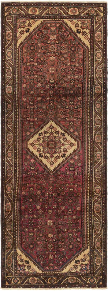 Detail image of 3' 10 x 10' 7 Hand Knotted Hossainabad Persian Wool Runner Rug