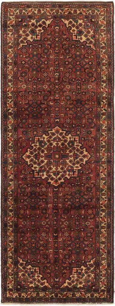 110cm x 320cm anudado a mano Hossainabad Alfombra Persa Lana Pasillera