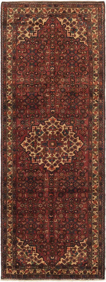 Detail image of 110cm x 320cm anudado a mano Hossainabad Alfombra Persa Lana Pasillera