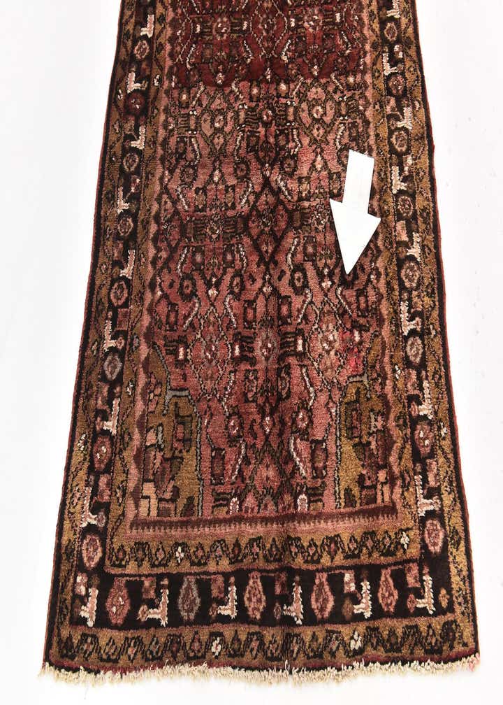 3' 7 x 10' 2 Hand Knotted Hossainabad Persian Wool Runner Rug