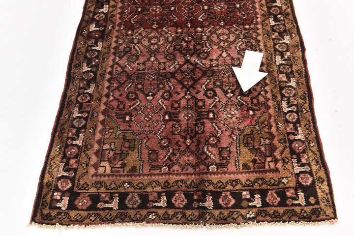 110cm x 310cm anudado a mano Hossainabad Alfombra Persa Lana Pasillera