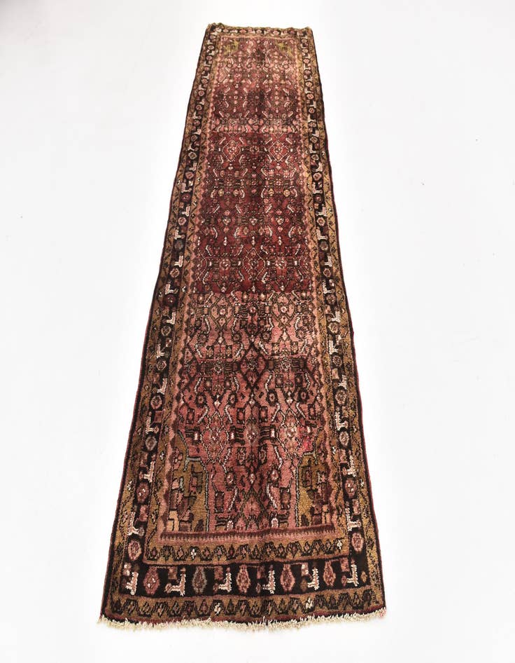 Detail image of 3' 7 x 10' 2 Hand Knotted Hossainabad Persian Wool Runner Rug