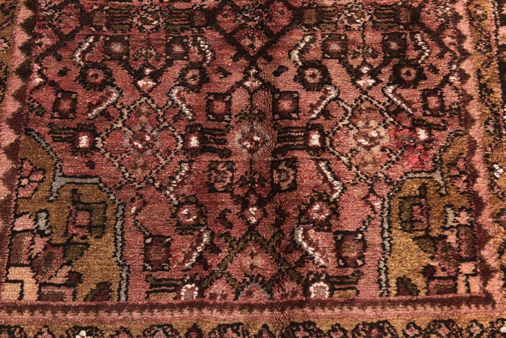 Detail image of 110cm x 310cm anudado a mano Hossainabad Alfombra Persa Lana Pasillera