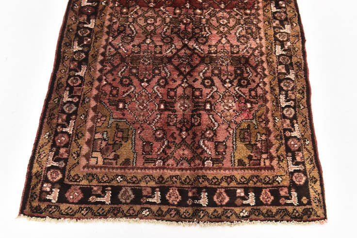 Detail image of 110cm x 310cm anudado a mano Hossainabad Alfombra Persa Lana Pasillera