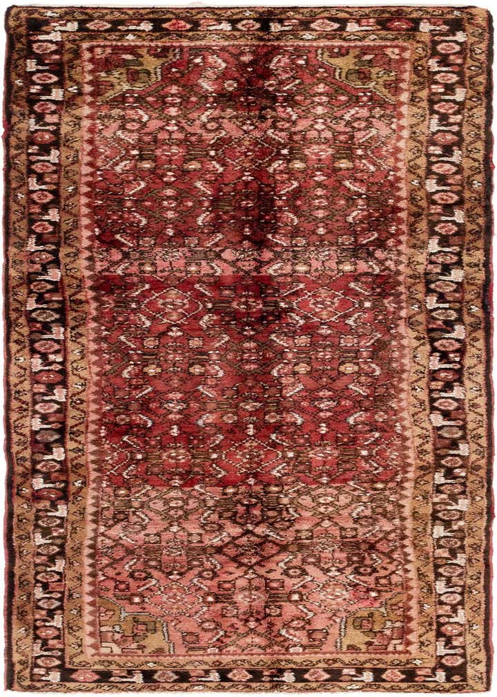 3' 7 x 10' 2 Hand Knotted Hossainabad Persian Wool Runner Rug
