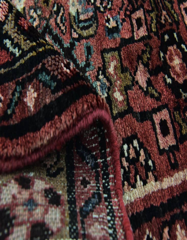 Detail image of 3' 9 x 9' 7  Hand Knotted Hossainabad Persian Wool Runner Rug