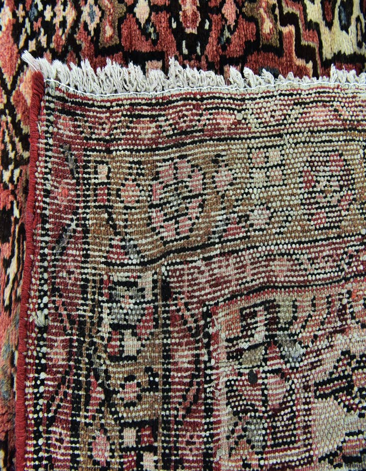 Detail image of 3' 9 x 9' 7  Hand Knotted Hossainabad Persian Wool Runner Rug
