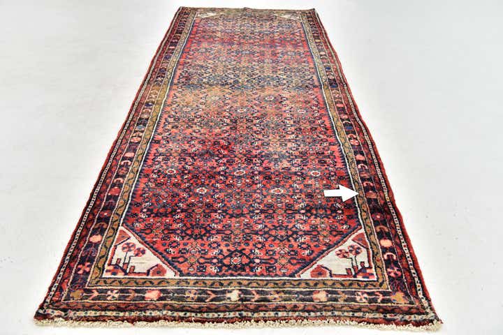 3' 10 x 10' 5 Hand Knotted Hossainabad Persian Wool Runner Rug