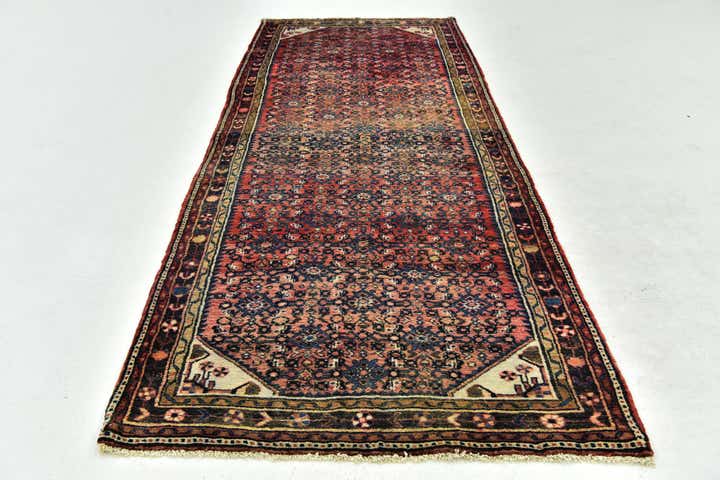 3' 10 x 10' 5 Hand Knotted Hossainabad Persian Wool Runner Rug