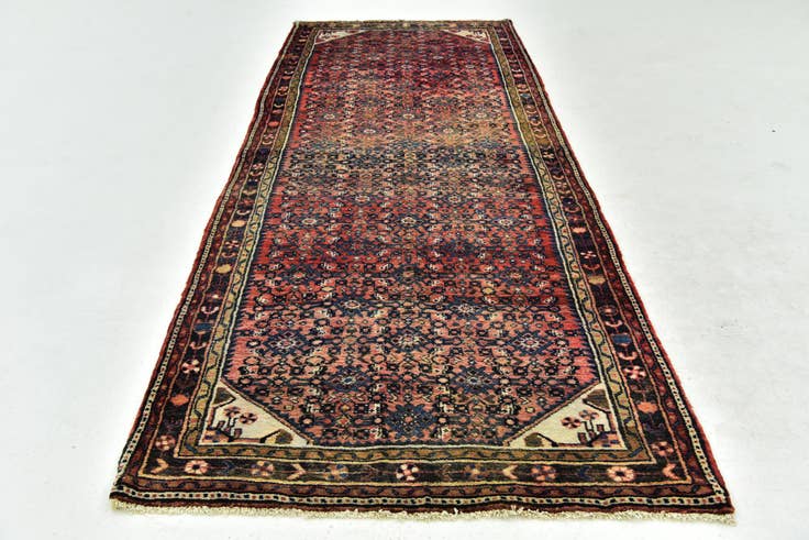 Detail image of 3' 10 x 10' 5 Hand Knotted Hossainabad Persian Wool Runner Rug