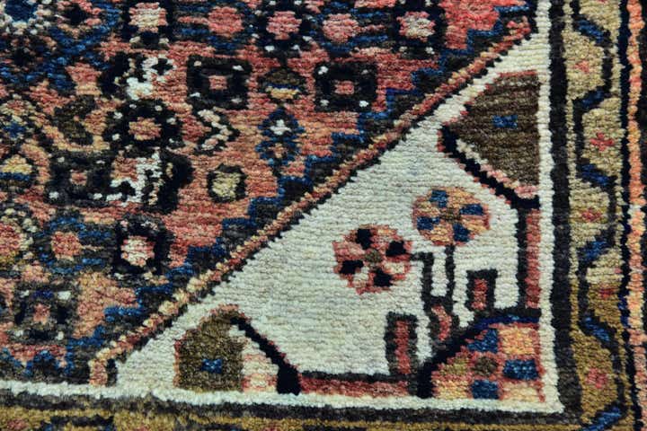 3' 10 x 10' 5 Hand Knotted Hossainabad Persian Wool Runner Rug
