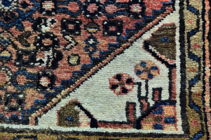 Detail image of 3' 10 x 10' 5 Hand Knotted Hossainabad Persian Wool Runner Rug