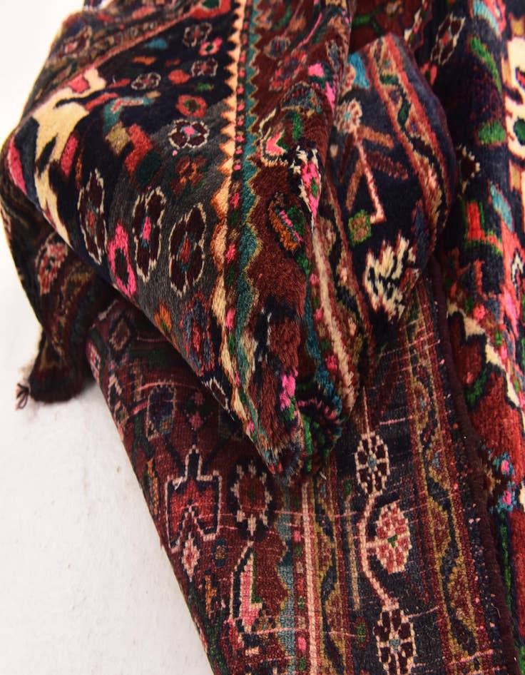 Detail image of 4' x 10' 4  Hand Knotted Hossainabad Persian Wool Runner Rug