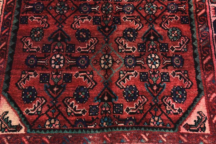 Detail image of 3' 6 x 10' 2 Hand Knotted Hossainabad Persian Wool Runner Rug
