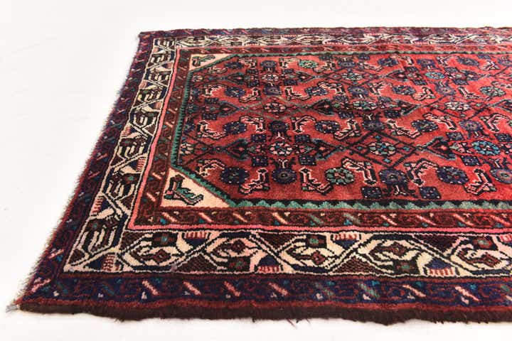 3' 6 x 10' 2 Hand Knotted Hossainabad Persian Wool Runner Rug