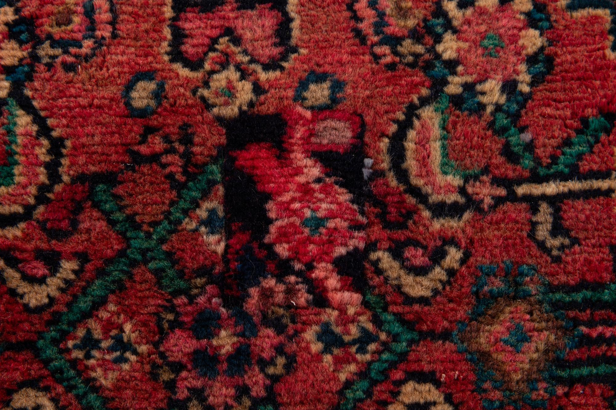 3' 5 x 9' 10 Hand Knotted Hossainabad Persian Wool Runner Rug