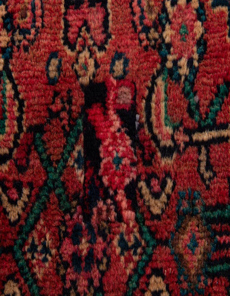 Detail image of 3' 5 x 9' 10  Hand Knotted Hossainabad Persian Wool Runner Rug