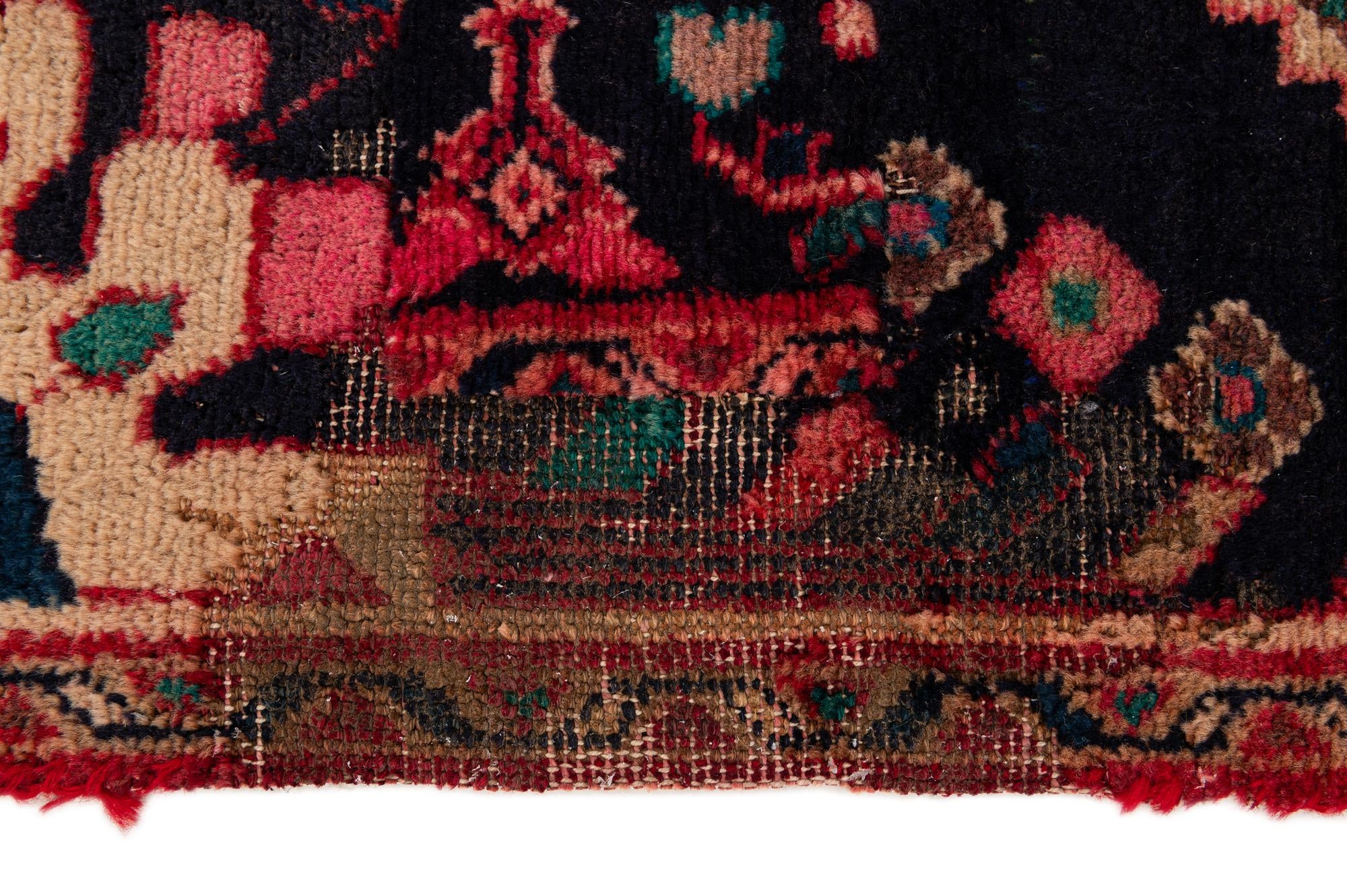 3' 5 x 9' 10 Hand Knotted Hossainabad Persian Wool Runner Rug