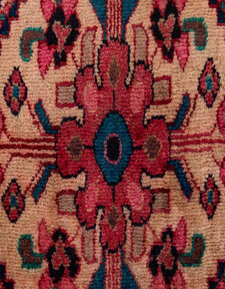 Detail image of 3' 5 x 9' 10  Hand Knotted Hossainabad Persian Wool Runner Rug
