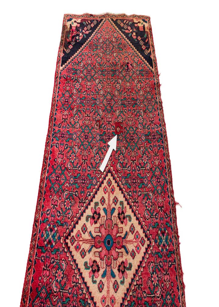 3' 5 x 9' 10 Hand Knotted Hossainabad Persian Wool Runner Rug