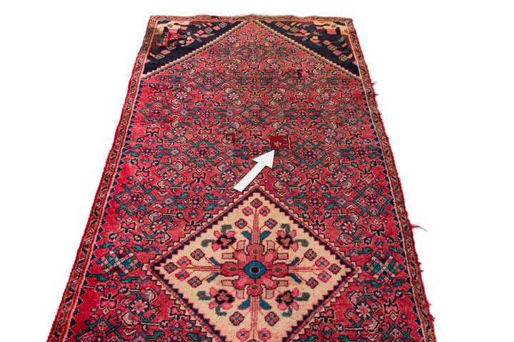 3' 5 x 9' 10 Hand Knotted Hossainabad Persian Wool Runner Rug