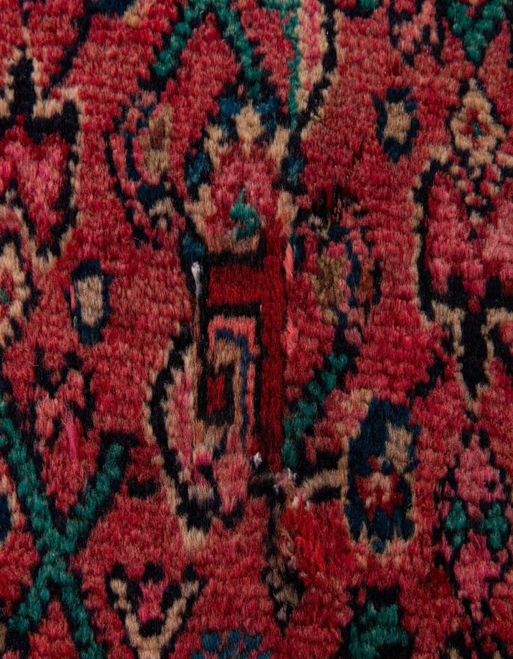 Detail image of 3' 5 x 9' 10  Hand Knotted Hossainabad Persian Wool Runner Rug