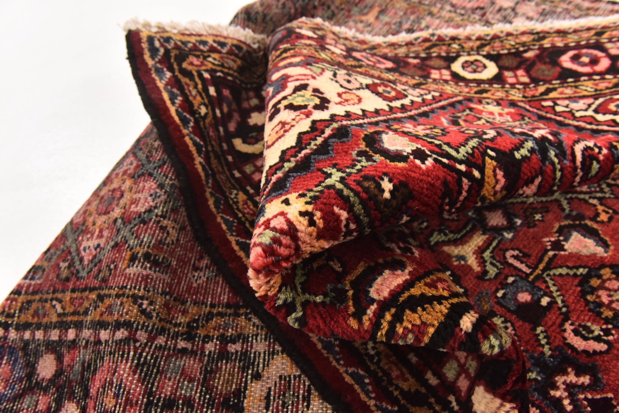 3' 4 x 8' 5 Hand Knotted Hossainabad Persian Wool Runner Rug