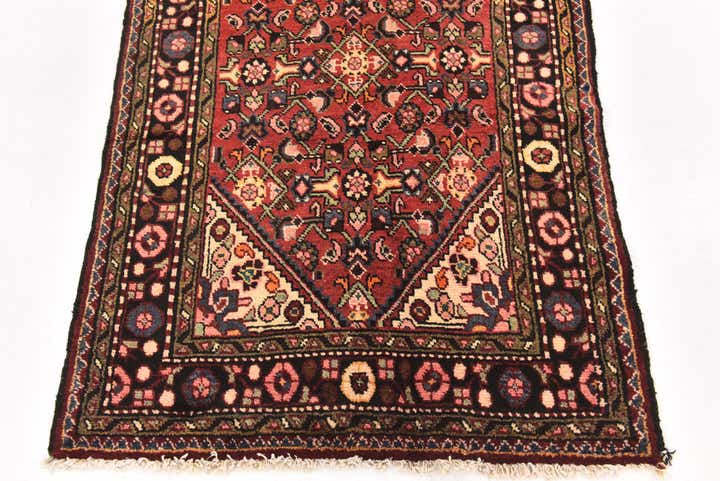 3' 4 x 8' 5 Hand Knotted Hossainabad Persian Wool Runner Rug
