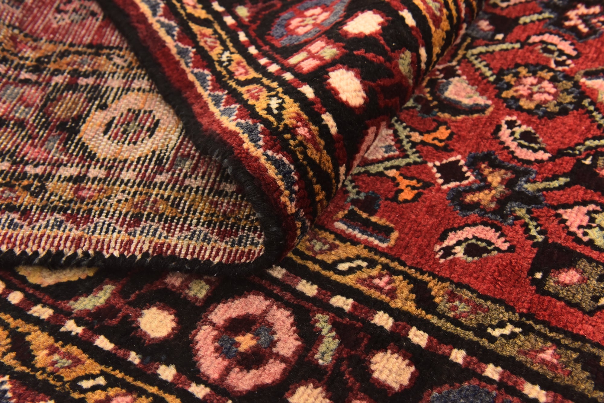 3' 4 x 8' 5 Hand Knotted Hossainabad Persian Wool Runner Rug