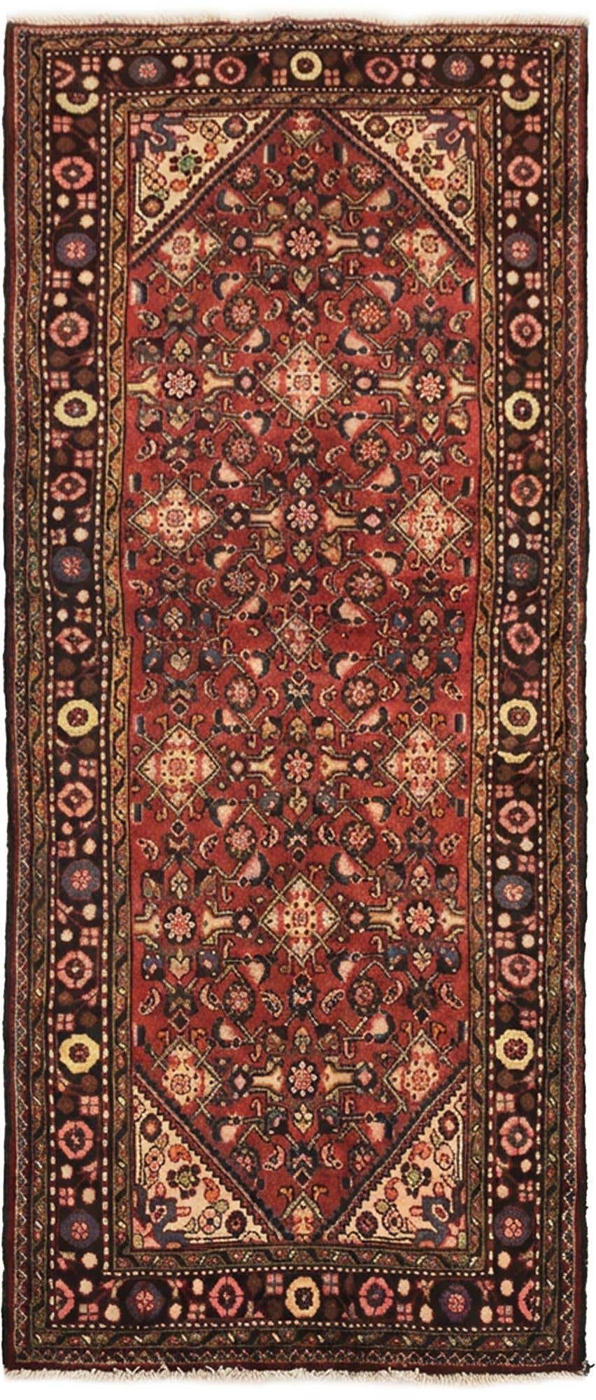 3' 4 x 8' 5 Hand Knotted Hossainabad Persian Wool Runner Rug