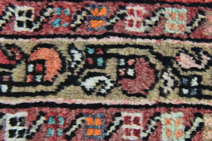 3' 5 x 10' 2 Hand Knotted Hossainabad Persian Wool Runner Rug