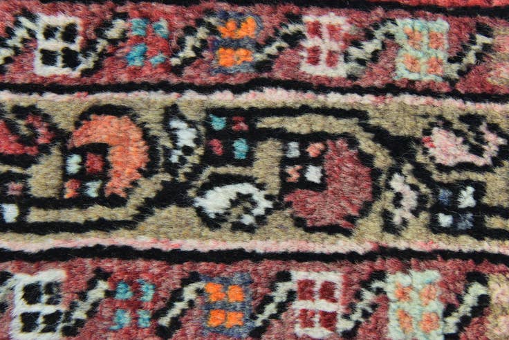 Detail image of 3' 5 x 10' 2 Hand Knotted Hossainabad Persian Wool Runner Rug
