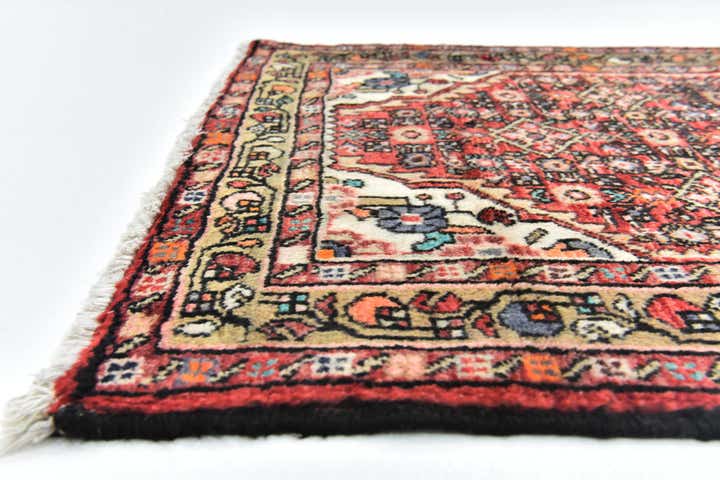 3' 5 x 10' 2 Hand Knotted Hossainabad Persian Wool Runner Rug