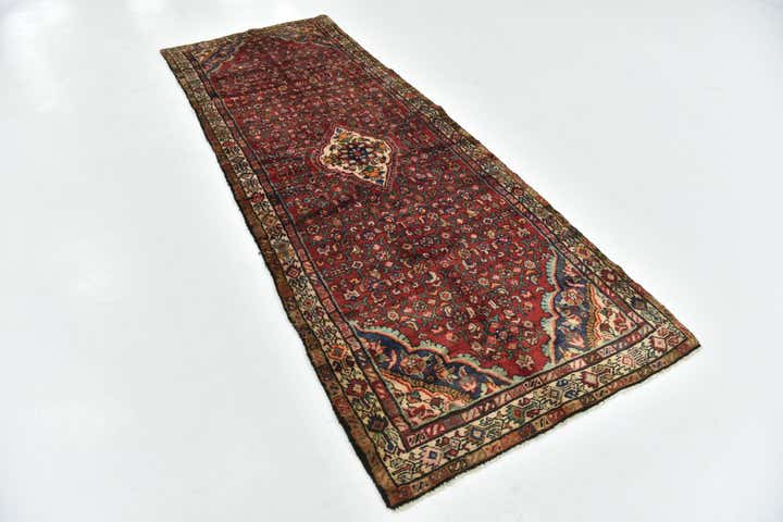105cm x 310cm anudado a mano Hossainabad Alfombra Persa Lana Pasillera