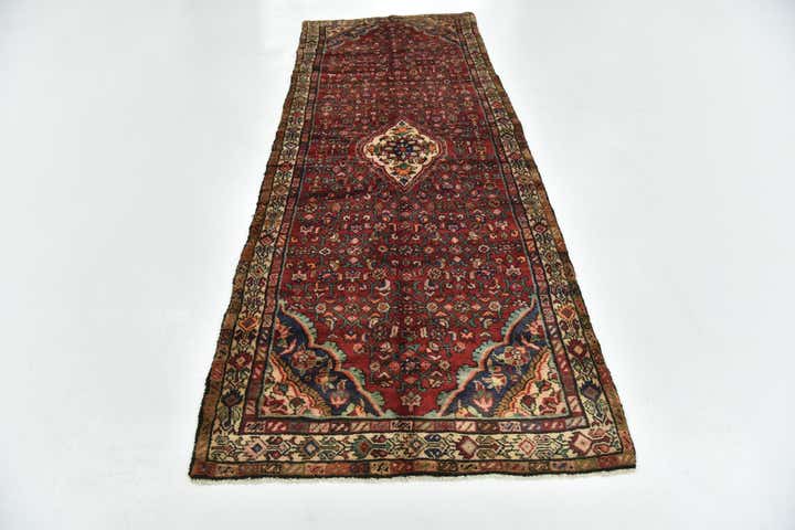 105cm x 310cm anudado a mano Hossainabad Alfombra Persa Lana Pasillera