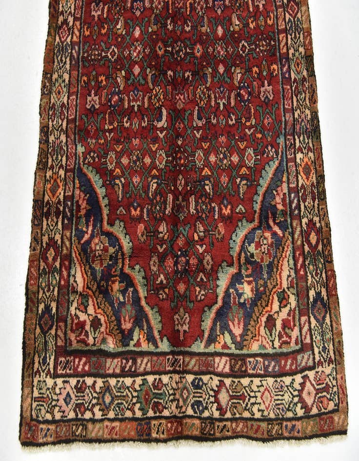 Detail image of 3' 5 x 10' 2  Hand Knotted Hossainabad Persian Wool Runner Rug