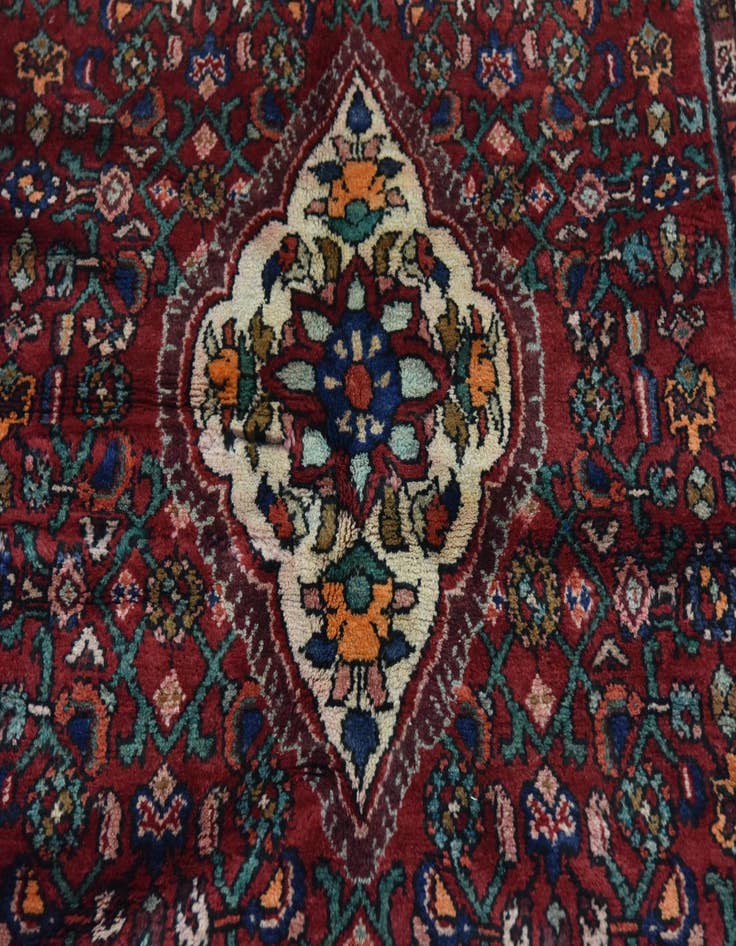 Detail image of 3' 5 x 10' 2  Hand Knotted Hossainabad Persian Wool Runner Rug